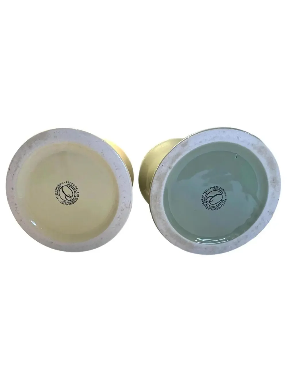 Etienne Marceau SA PARIS Ceramic Canister with Lid – Sage Green – Pale Yellow